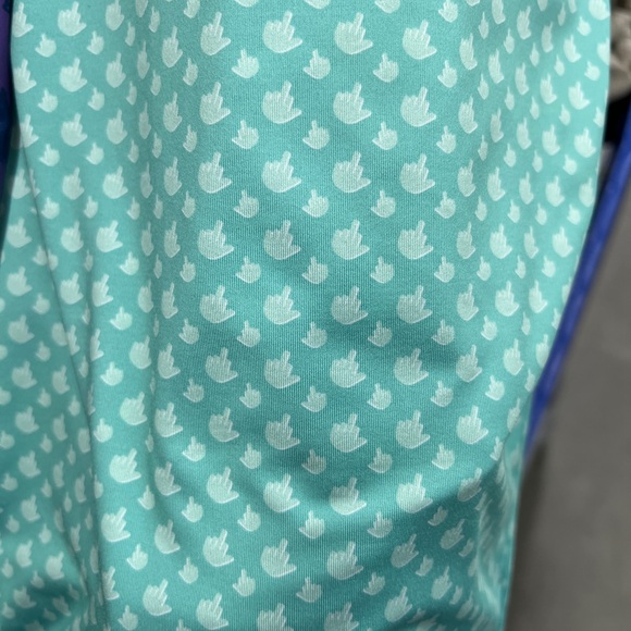 Bogey Bros. Golf Polo‎ Shirt Middle Finger Print Men’s Size L Mint Green NWOT - Picture 6 of 6